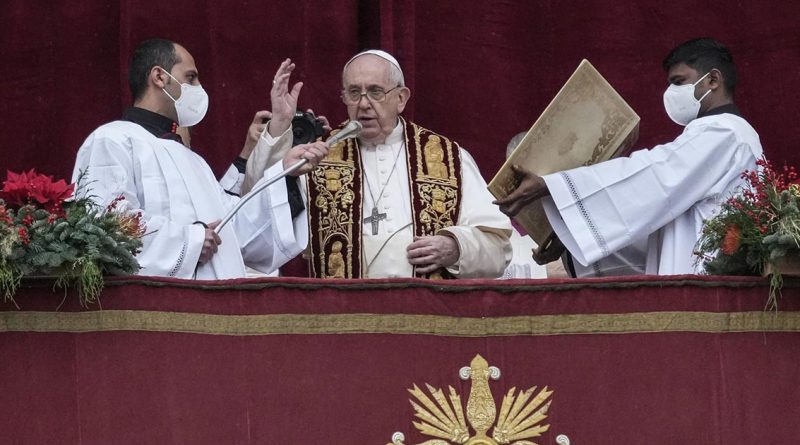 El Papa lamenta que “las tragedias se pasen por alto” en su mensaje de Navidad