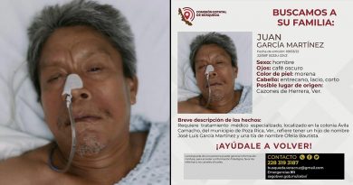 Buscan a familiares de hombre hospitalizado en Poza Rica