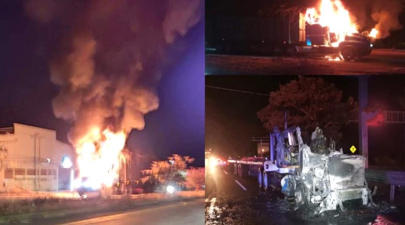 Reportan camiones incendiados en Colima tras detención de 'El Chaparrito'