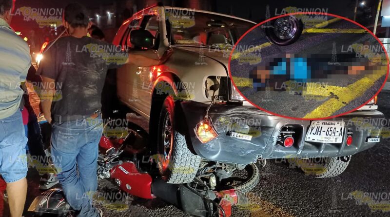 Camioneta atropella a motociclista en la México-Tuxpan