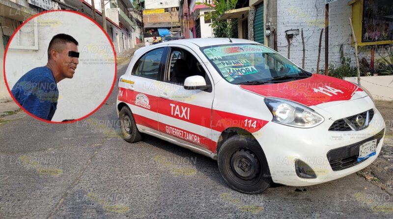 Detenido por negarse a pagar carrera de taxi en Papantla
