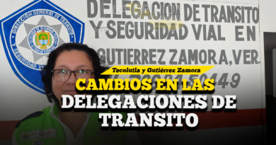 Cambios en las delegaciones de Tránsito en Tecolutla y Gutiérrez Zamora