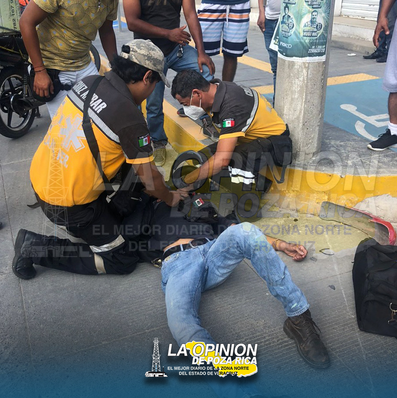 Motociclista derribado en carretera PR - Coatzintla