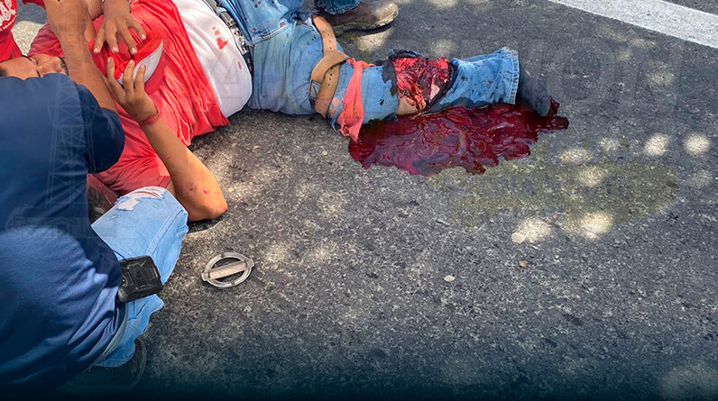 Brutalmente arrollado, motociclista en Zacate Colorado