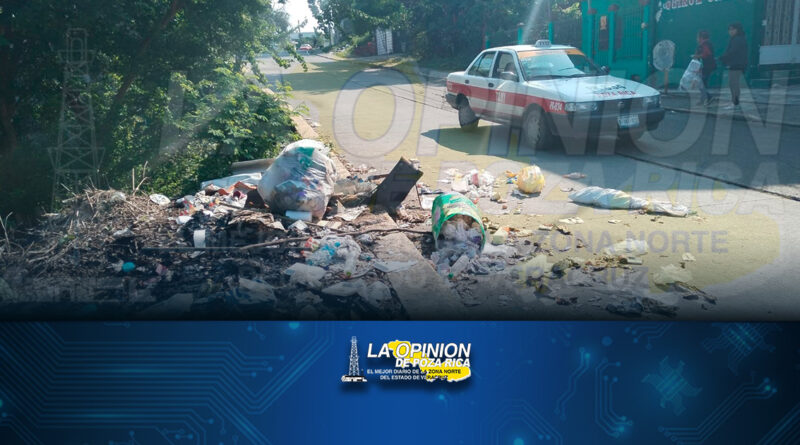 Denuncian ciudadanos calles llenas de basura en Coatzintla